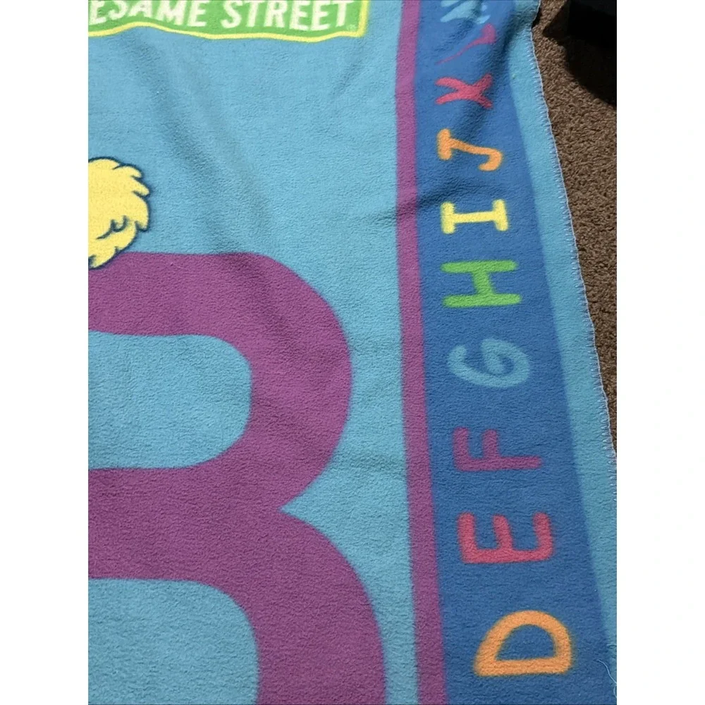 Vintage 2003 Sesame Street Big Bird Alphabet Fleece Blanket 50x59